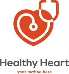 heart logo with stethoscope vector image