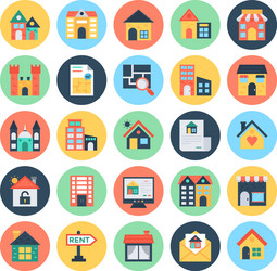 Real estate icons 3 vector