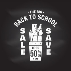 back to school design on the chalkboard vector image