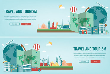 travel composition with famous world landmarks vector image