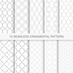 set of seamless ornamental patterns vector image