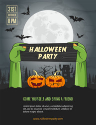 happy halloween flyer vector image