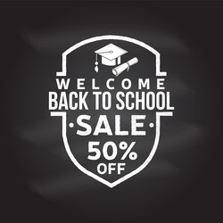 back to school design on the chalkboard vector image