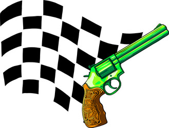 gun revolver handgun six shooter pistol drawing vector image