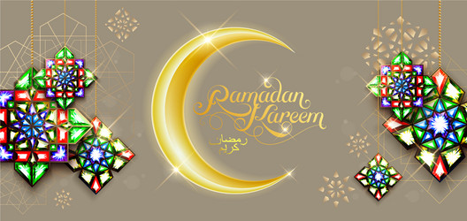 Ramadan kareem abstract girih flower encrusted vector