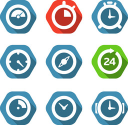 different clock buttons collection vector image