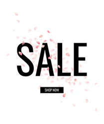 sale banner with petals vector image