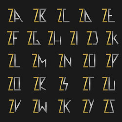 letter z with alphabet vector image