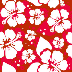 seamless pattern with hawaiian hibiscus flower vector image