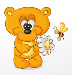 bear with flower vector image