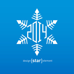 Original snowflake with new year date vector