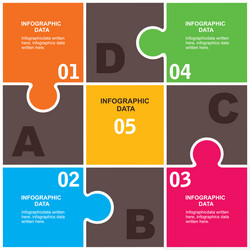 creative puzzle infographic background vector image