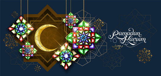 Ramadan kareem abstract girih flower encrusted vector