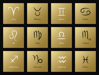 set of icons with zodiac signs vector image