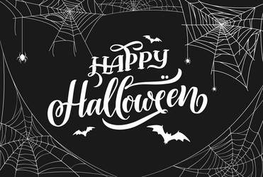 halloween cobweb with spiders holiday banner vector image