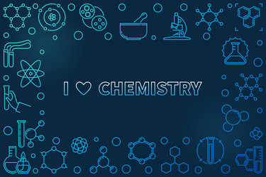 i love chemistry linear frame with empty vector image