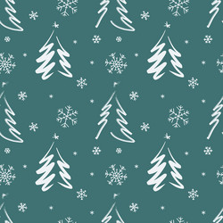 7 christmas tree snowflakes seamless vector