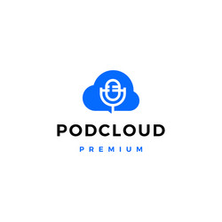 server cloud podcast logo icon vector image