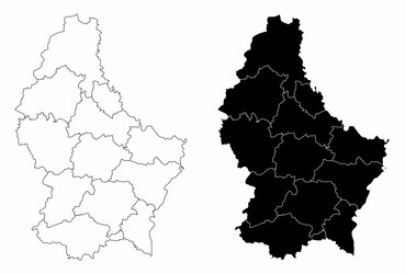 luxembourg administrative maps vector image