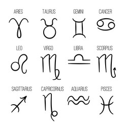 zodiac signs astrological hand drawn horoscope vector image