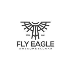 eagle line art logo simple vector image