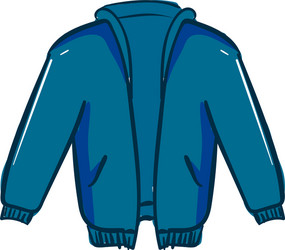 blue jacket on white background vector image