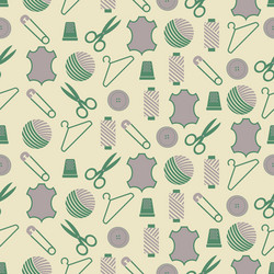 seamless background with sewing accessories vector image