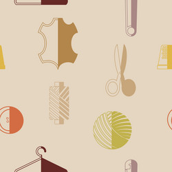 seamless background with sewing accessories vector image