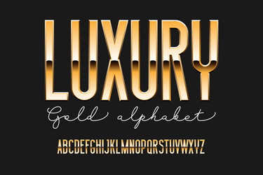 gold metal alphabet vector image