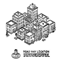 sketch road in the cityscape isometric vector image