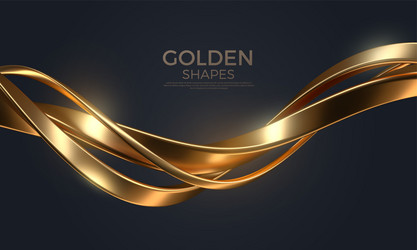 abstract background with golden metal shapes vector image