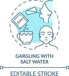 gargling with salt water concept icon vector image