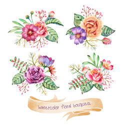 watercolor bouquets vector image