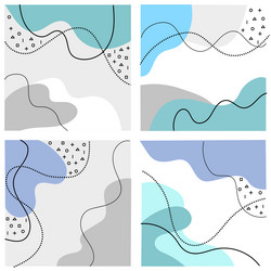 Set of doodle abstract contemporary modern trendy vector