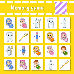 memory game for kids education developing vector image