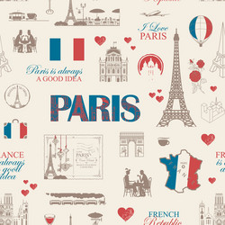 seamless background on theme france and paris vector image