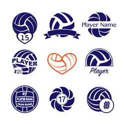 volleyball silhouettes set vector image