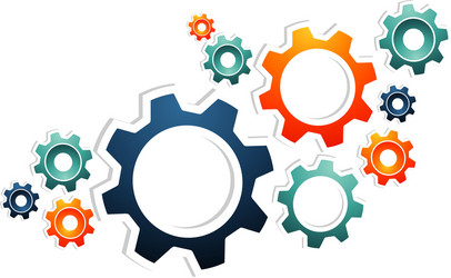 working gears teamwork vector image