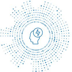 blue line human head and electric symbol icon vector image