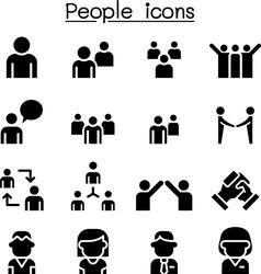 people icon set vector image