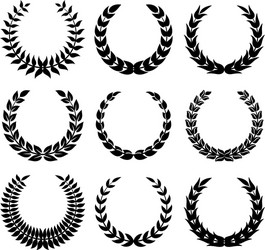 black laurel wreaths 1 vector image