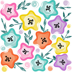 cute pastel floral pattern vector image