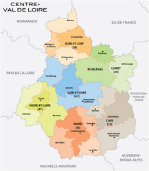 Administrative centre val de loire france vector