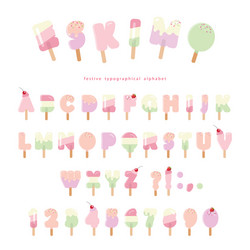 ice cream eskimo font popsicle colorful letters vector image