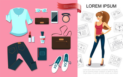 flat fashion accessories concept vector image