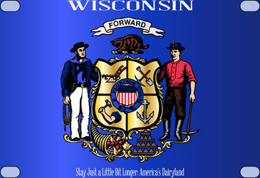 wisconsin state license plate flag vector image