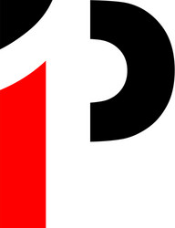 p1 letter logo vector image