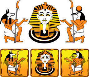 tiles egyptian gods vector image