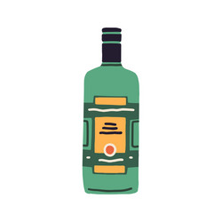 glass bottle becherovka with label traditional vector image