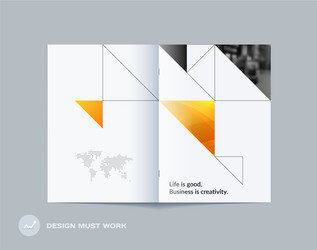 Abstract double-page brochure design triangular vector